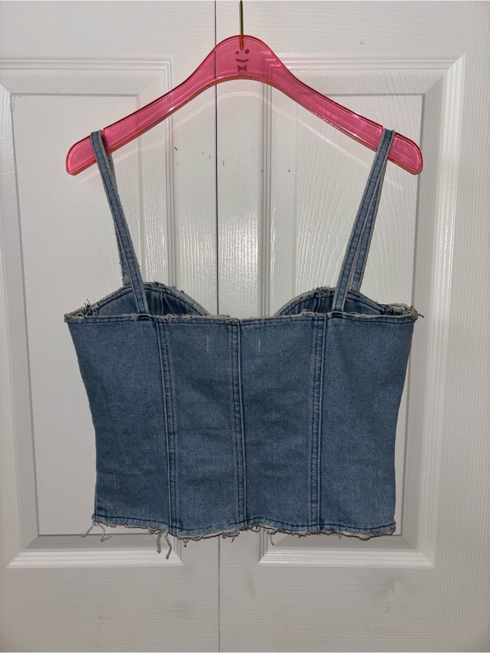 DANIELLE GUIZIO DISTRESSED DENIM BUTTON TOP - Picture 5 of 6